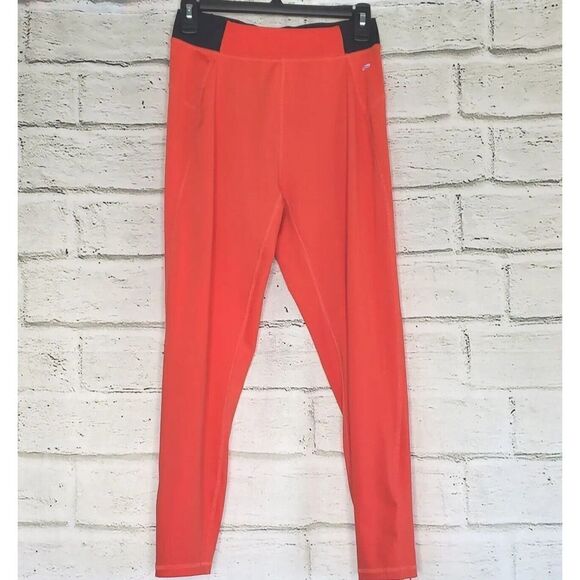 Cycle House By Marika Chaser Ankle Leggings Solid Red Orange M Medium GLL1100A - Picture 1 of 7